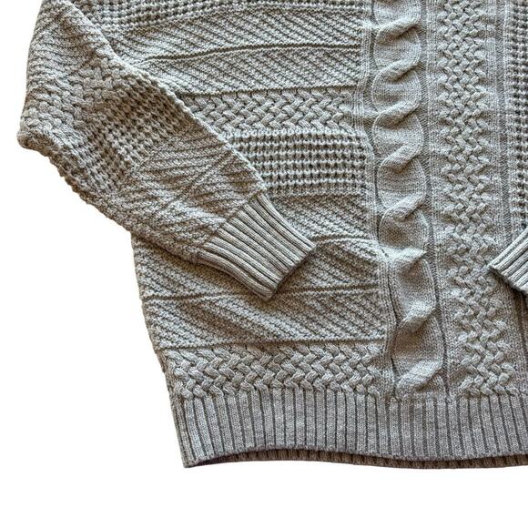 Time and Tru Women's Size XL Gray Crewneck Pullover Chunky Mixed Stitch Sweater - Picture 2 of 8